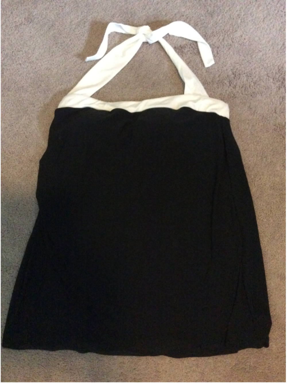 Women's Catalina Black & White Halter One Piece Swimsuit 1X